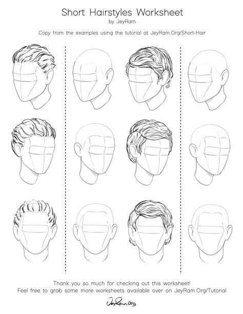 How To Draw Hairstyles, Draw Hairstyles, Drawing Worksheet, Tomboy Haircut, Tomboy Hairstyles, Classic Updo, Drawing Heads, Hair Drawing, Step By Step Hairstyles