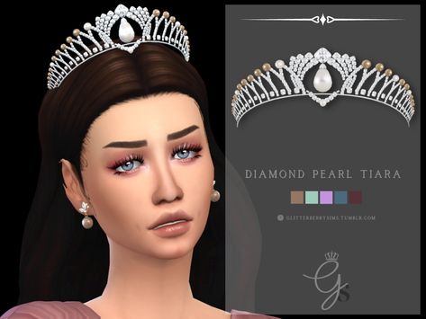 Sims 4 Wedding Dress, Sims 4 Decades Challenge, Sims 4 Tsr, Sims Games, Casas The Sims 4, Pearl Tiara, Sims 4 Cc Furniture, Diamond Tiara, Sims 4 Collections