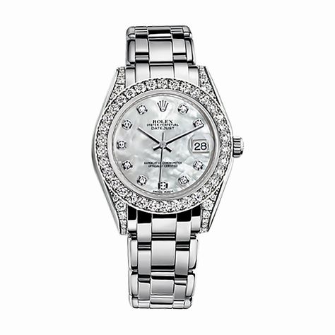 Rolex Pearlmaster 34 81159 White Gold Watch (White Mother-of-Pearl Set with Diamonds) Rolex Pearlmaster, White Gold Watch, Ladies Bracelet Watch, Swiss Army Watches, Amazing Watches, Invicta Watches, Watch Winder, Stylish Watches, Pearl Set