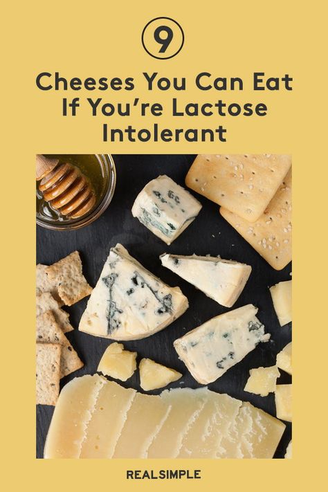 9 Cheeses You Can Eat If You’re Lactose Intolerant | If you love cheese but are lactose intolerant, consider trying one of these nine kinds of cheeses that are lactose-free. Click here for more information and other dietary food ideas.  #recipes #recipeideas #realsimple #nodairy #dairyfree #nodairyrecipes Lactose Free Snacks, Lactose Intolerant Recipes, Fructose Free Recipes, Lactose Free Desserts, Lactose Free Cheese, Dairy Free Cooking, Dairy Free Recipes Dinner, Fructose Free, Lactose Free Recipes