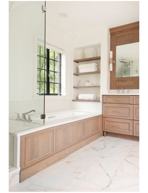 Master Bath Drop In Tub Ideas, Tub With Surround, Enclosed Tub Ideas, Built In Tub To Free Standing, Built In Bath Tub Ideas, Drop In Tubs Master Bath, Built In Tub Between Two Vanities, Built In Master Tub, Tub Deck Tile