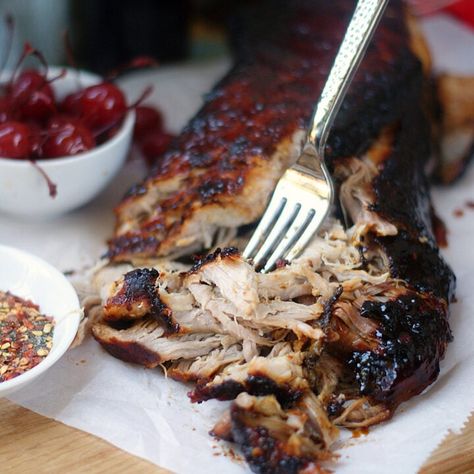 Cherry Cola BBQ Pulled Pork - southern discourse Bbq Pork Roast, Southern Discourse, Hot Dog Chili Sauce, Cherry Soda, Hot Dog Chili, Smoked Pulled Pork, Family Fresh Meals, Pork Recipe, Bbq Pulled Pork