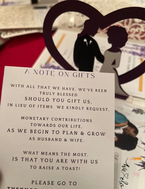 How To Word Monetary Gifts, No Gift Wedding Invitation Wording, No Gifts Please Wording Wedding, How To Ask For Money Instead Of Gifts, Monetary Gift Wording Wedding, Honeymoon Fund Wording, Wedding Announcements Wording, Movie Wedding, Memory Ideas