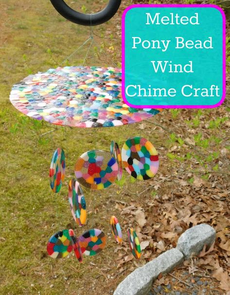 Bead Wind Chimes Diy, Melted Pony Beads, Easter Egg Projects, Pen Projects, Leaf Projects, Butterfly Project, Wind Chimes Craft, Diy Wind Chimes, Fashion Crafts