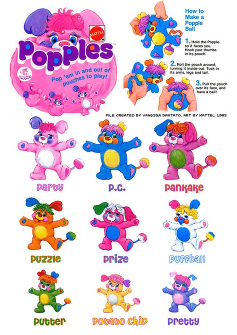 Popples. I found one at work and nobody knew what it was, made me feel way to old. Popples 80s, 80’s Toys, 1980s Childhood, Richard Scarry, 90s Memories, Theme Tattoo, 90s Toys, 80s Cartoon, 80s Cartoons