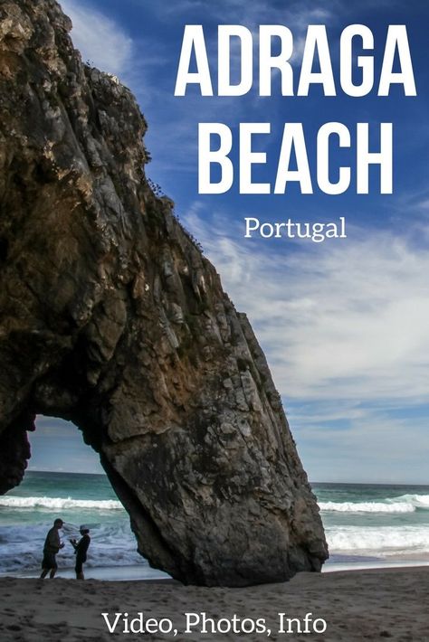 Discover the stunning Portugal beach of Praia da Adraga in the Sintra-Cascais National park - it has a beautiful arch and point black rock formations - Photos, Video and info to plan your visit | Portugal things to do | Portugal Travel Guide | Portugal things to do | Portugal Itinerary | Portugal photography | Portugal Travel Guide Portugal Photography, Portugal Itinerary, Lisbon Travel Guide, Day Trips From Lisbon, Portugal Beach, Portugal Vacation, Lagos Portugal, Portugal Travel Guide, Lisbon Travel