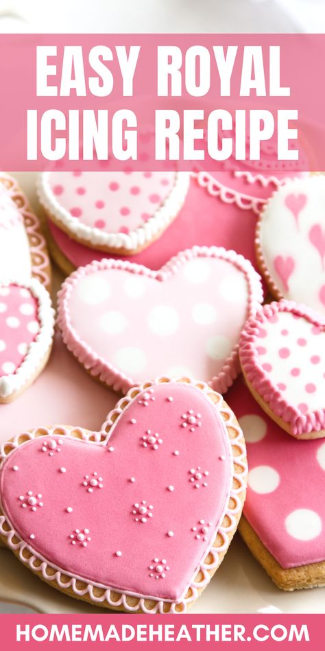 Sugar Cookie Recipe Valentines Day, Beginner Cookie Decorating, Flooding Icing Recipe, Icing Recipe For Sugar Cookies, Recipe For Sugar Cookies, Best Royal Icing Recipe, Easy Royal Icing, Cookie Frosting Recipe, Royal Icing Cookies Recipe