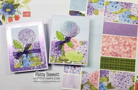 Patty Bennett, Acetate Cards, Card Making Ideas, Free Stamps, Stampin Up Project, Hydrangea Flower, Mercury Glass, Ink Pad, Flower Images