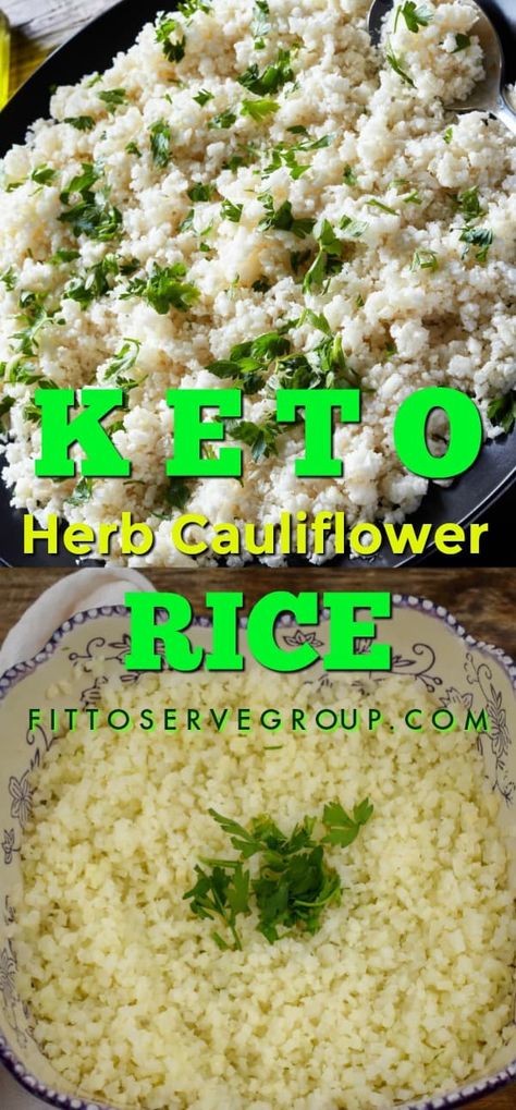 If you've been missing rice, cauliflower rice is a fantastic substitute. In comparison to regular white rice, a cup of cauliflower rice has only 5 g of carbs. When you grate raw cauliflower it makes a fantastic faux rice option. The best part is that it can be seasoned to your liking giving you the ability to stand in for any of your rice-based recipes. keto cauliflower rice| low carb cauliflower rice| how to make cauliflower rice Keto Cauliflower Rice, Cauliflower Keto, Make Cauliflower Rice, Rice Cauliflower, Keto Vegetables, Recipes Rice, Keto Protein, How To Make Cauliflower, Raw Cauliflower