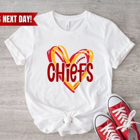 Chiefs Shirt, KC Chiefs Heart Love Shirt, Love Heart Tee Gift For Women, Wife Kc Chiefs Shirts, Mom Clothing, Chiefs Shirt, Chiefs Svg, Chiefs Shirts, Heart Tee, Kc Chiefs, Clothing Stores, Love Shirt