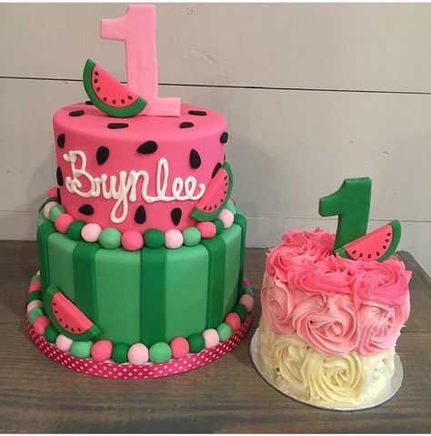 Cocomelon Watermelon Birthday Party, Watermelon Bday Party, One In A Melon Birthday Cake, First Birthday Girl Themes Summer, One In A Melon Smash Cake, Watermelon Birthday Cake Smash, One In A Melon Cake, One In A Melon First Birthday Cake, 1st Birthday Watermelon Theme