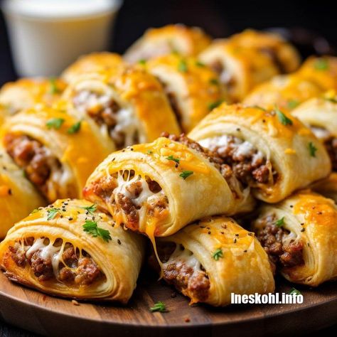 Sausage Cream Cheese Crescent Rolls Sausage Cream Cheese Crescent Rolls, Sausage Cream Cheese Crescents, Ineskohl Kitchen, Sweet Hawaiian Crockpot Chicken Recipe, Rotel Recipes, Sausage Cream Cheese, Cream Cheese Crescent Rolls, Cheese Crescent Rolls, Bite Size Appetizers