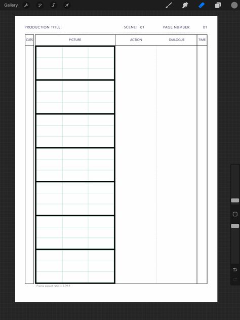 Procreate Storyboard, Cartoon Storyboard, Anime Storyboard, Anime Procreate, Indesign Layout, Apple Keynote, Storyboard Template, Film Story, Desktop Publishing