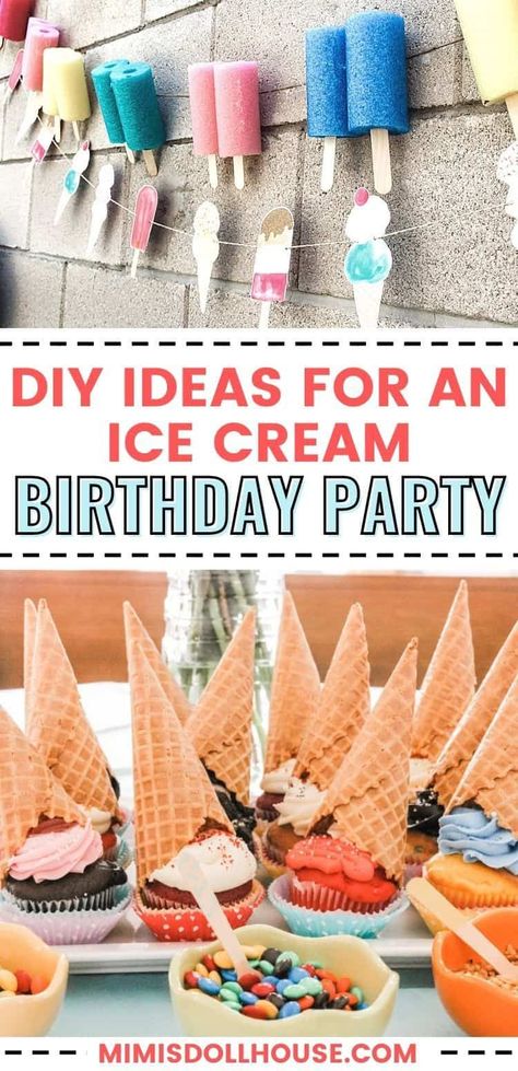 Cupcakes and DIY Decorations for an Ice Cream Party Planning a fun summertime ice cream party is a great way to celebrate a birthday, summer break, graduation or even just a summertime playdate. These simple ice cream party ideas are sure to get your party planning off in the right direction. Ice Cream Parlor Party Decorations, Ice Cream Garden Party, Ice Cream Social Decor, I’ve Cream Bar Birthday, Ice Cream Party Decorations Diy, Diy Ice Cream Decorations, Ice Cream Party Ideas, Ice Cream Parlor Party, Easy Chocolate Cupcake Recipe