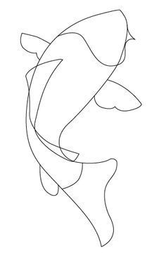 Salmon continuous line drawing Minimalist Fish Tattoo, Carp Drawing, How To Draw Fish, Koi Fish Drawing, Drawn Fish, Fish Drawing, Ikan Koi, Koi Art, Carpe Koi