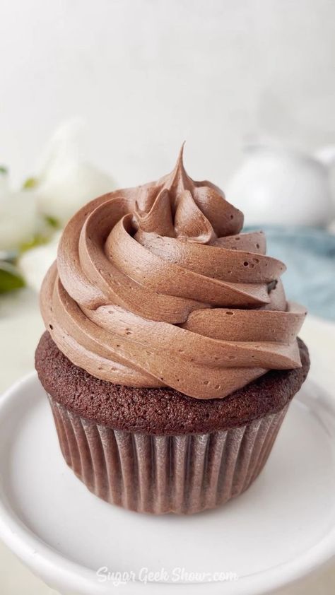 Liz Marek on Reels | Kupla · Crystal Chocolate Buttercream Frosting, Chocolate Buttercream, Best Chocolate, Delicious Chocolate, Buttercream Frosting, Egg Whites, Powdered Sugar, 2 Cups, Cocoa Powder