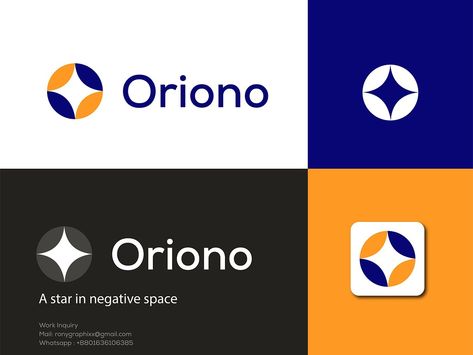 Letter O + star in negative space logo, brand identity, by Rony Ahmed | Logo Designer on Dribbble O Letter Logo, Negative Space Logos, Letter O, Star Logo, Negative Space, Logo Branding Identity, Letter Logo, Logo Branding, Brand Identity