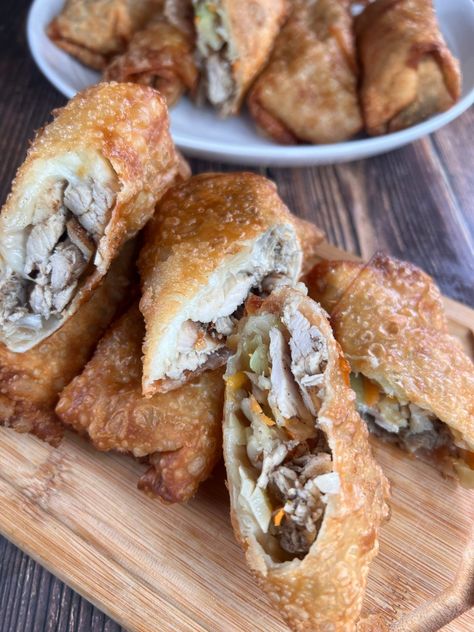 Jerk Chicken Egg Rolls - That Nurse Can Cook Jerk Egg Rolls, Jerk Chicken Egg Rolls Recipes, Jerk Chicken Egg Rolls, Oven Jerk Chicken, Festival Recipe, Steak Rolls, Jerk Pork, Jamaican Jerk Chicken, Chicken Egg Rolls