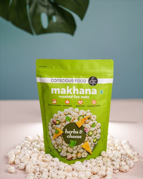 Makhana Packaging with premium quality custom printing. Makhana Packaging Design, Makhana Packaging, Sachet Packaging, Pouch Packaging, Plastic Pouch, Packaging Ideas, Protein Sources, Stock Paper, Custom Bags