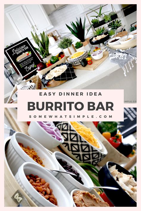 Chipotle Bar For Party, Burrito Bar Party Ideas, Burrito Bowl Party Ideas, Burrito Bowl Bar Parties, Burrito Buffet Ideas, Burrito Bowl Buffet Bar Ideas, Burrito Party Ideas, Build Your Own Burrito Bowl Bar, Burrito Bowls For A Crowd