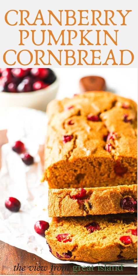 Autumnal Food, Pumpkin Cornbread Recipe, Cranberry Cornbread, Hubbard Squash, Perfect Cornbread, Tea Breads, Cranberry Pumpkin, Pumpkin Cornbread, Pastry Making