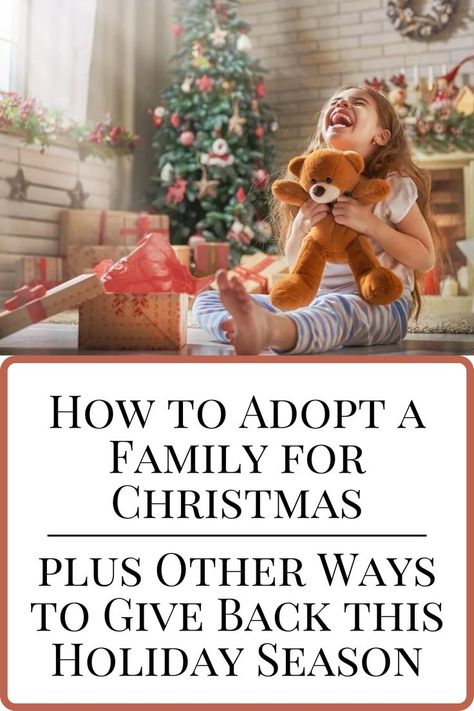 How to Adopt a Family for Christmas and Other Ways to Give Back this Holiday Season #christmas #holidayseason #giveback #adoption #holiday https://parade.com/945393/kelseypelzer/adopt-a-family-for-christmas/ Christmas Donation Ideas, Adopt A Family For Christmas, Adopt A Family, Holiday Program, Vision Board Pictures, Feeding America, Multiplication For Kids, Habitat For Humanity, Charitable Organizations