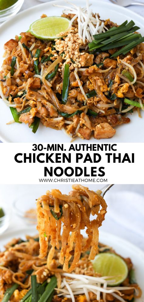 Simple Chicken Pad Thai, Pei Wei Pad Thai Recipe, Traditional Pad Thai Recipe, Thai Chicken Dinner Recipes, Pad Thai Recipe Noodles And Company, Homemade Chicken Pad Thai, Pioneer Woman Pad Thai Recipe, Pad Thai Curry Recipe, Sweet Pad Thai Recipe