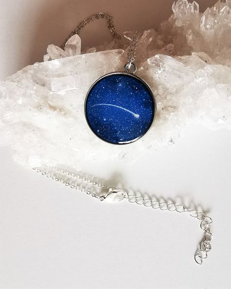 Astronomy Necklace, Astronomy Tattoo, Shooting Star Necklace, Lunar Jewelry, Saturn Necklace, Falling Star, Space Jewelry, Coin Art, Necklace Star