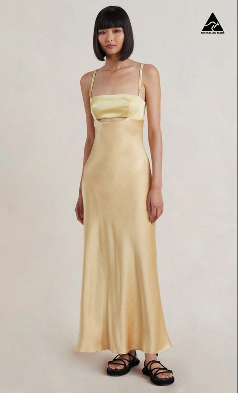 Australian Formal Dresses, Australian Formal, Long Slip Dress, Australian Fashion Designers, Long Slip, Prom Dress Inspiration, Grad Dresses, Satin Maxi, Fancy Dresses