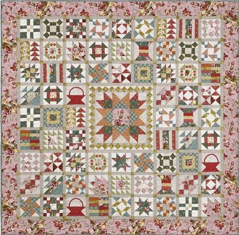 How to Make a New Quilt Feel Vintage! Tulip Quilt Pattern, Lady Tulip, Tulip Quilt, Tulip Fabric, Traditional Quilt Patterns, Basket Quilts, Pieced Quilts, Laundry Basket Quilts, Medallion Quilt