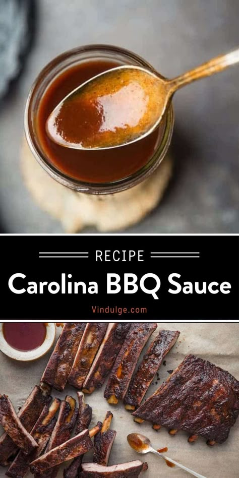 An easy and versatile homemade Vinegar Based BBQ Sauce. This recipe is inspired by barbecue in the Carolinas and great on low and slow pork and chicken. This vinegar sauce is tangy with a hint of sweet. Vinegar Bbq Sauce Recipe, Carolina Vinegar Bbq Sauce, Mustard Based Bbq Sauce, Vinegar Based Bbq Sauce, Vinegar Bbq Sauce, Homemade Vinegar, Bbq Sauce Homemade Easy, Bbq Sauce Ingredients, Carolina Bbq Sauce