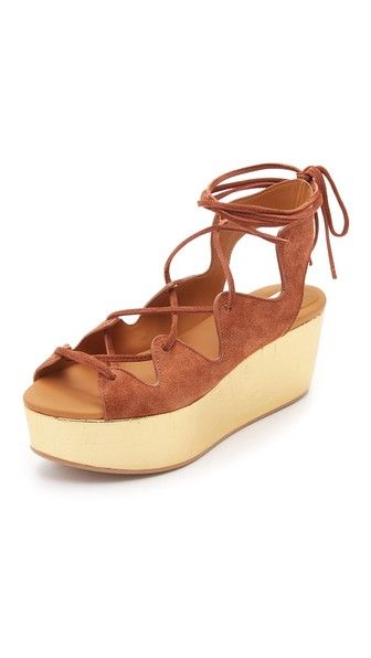 See by Chloe Liana Platform Lace Up Sandals Lace Up Platform Sandals, Chloe Sandals, Chloe Brown, Lace Sandals, Chloe Shoes, Sandals Brown, Suede Lace, Lace Up Sandals, See By Chloe