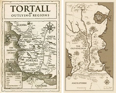 Tamora Pierce's Tortall (The Tortall Series) & Garth Nix's Old Kingdom (Sabriel) Tamora Pierce, Southern Deserts, Old Kingdom, Roman Roads, Fantasy World Map, Aboriginal Culture, Fantasy Maps, Fun Pics, Legends And Myths