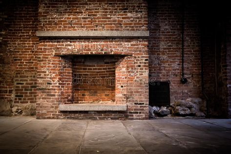 Brick Fireplace Background. Backdrop of a brick fireplace wall in a vacant setti , #AD, #Background, #Backdrop, #Brick, #Fireplace, #brick #ad Fireplace Center, Industrial Fireplace, Brick Fireplace Wall, How To Clean Brick, Clean Fireplace, Paint Fireplace, Brick Masonry, Rustic Fireplaces, Living Room Decor Fireplace