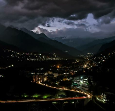 Night view of Manali (Himachal Pradesh) Manali Night View, Manali Aesthetic, Manali Himachal Pradesh, Father Love Quotes, Board Collage, Vision Board Collage, Kullu Manali, Krishna Quotes, Dehradun