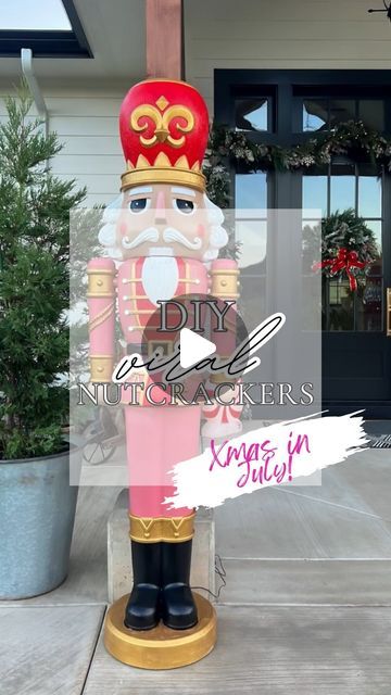 Wooden Soldiers Christmas Diy, Nutcracker Display Ideas Christmas, Diy Life Size Nutcracker, Painted Nutcracker Diy, Christmas Decor Nutcracker, Nutcrackers Display, Nutcracker Decor, Christmas Soldiers, Christmas Prep