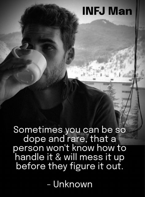 INFJ is widely considered to be the rarest personality type, with between 1 and 3% of people testing as that type. INFJ males are rarer still, estimated to account for just 0.5-1% of the population.___ #infj #mbti #rare #infjman #infjmale Infj Fashion, Infj Men, Infj Male, Infj Psychology, Rarest Personality Type, Infj Mbti, Symbolic Representation, Infj Personality, Mbti Personality