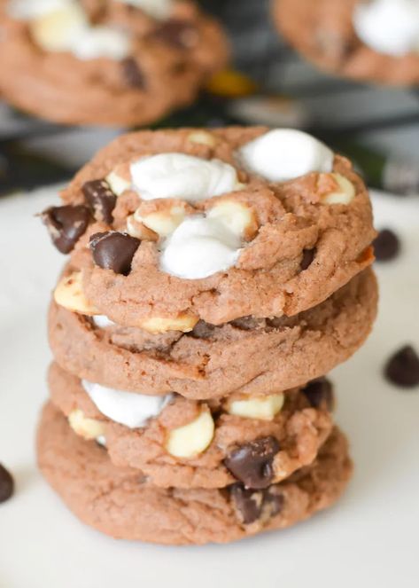 Hot Cocoa Cookies | Flying on Jess Fuel Christmas Baking List, Fruit Cake Cookies, Baking List, Hot Cocoa Cookies, Hot Cocoa Mix, Marshmallow Cookies, Candy Cane Cookies, Chewy Cookies, Cocoa Cookies