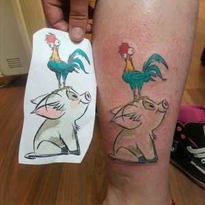 Disney Caricature, Disney Leg Sleeve Tattoo, Encanto Tattoo, Disney Leg Tattoo, Disney Sleeve Tattoo, Disney Tattoo Sleeve, Disney Tattoo Designs, Disney Leg Sleeve, Girly Hand Tattoos