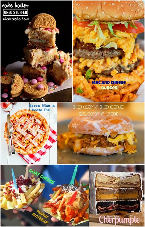 Weird Food Combos That Taste Good, Mac And Cheese Street Food, Food Mashups, Weird Food Combos, Wierd Food Combinations Weird, Unusual Mac And Cheese, Weird Recipes, Pumpkin Spice French Toast, Mac And Cheese Burger