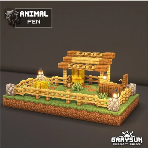 Minecraft Plains Village Ideas, Cute Farm Design Minecraft, Farm Decor Minecraft, Minecraft Medieval Animal Pen, Minecraft Rabbit Farm, Dog Pen Minecraft, Cow Enclosure Minecraft, Llama Enclosure Minecraft, Minecraft Marketplace Ideas