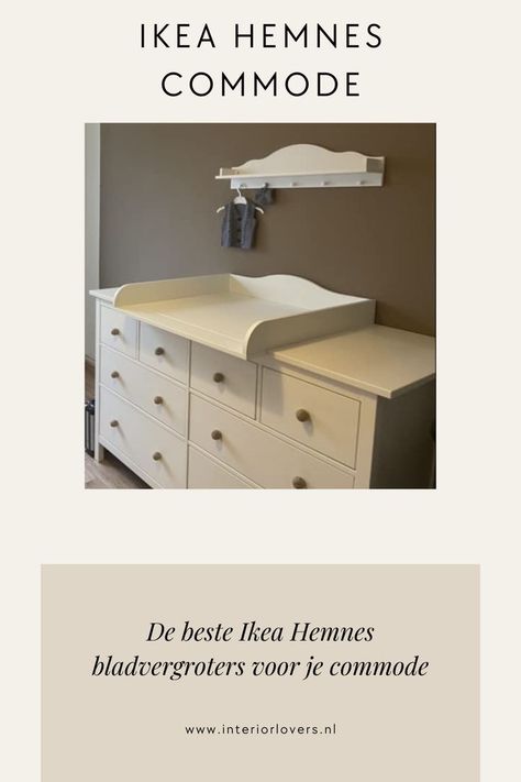 Ikea Hemnes Commode met Bladvergroter Commode Diy, September Baby, Baby Room Inspiration, Ikea Hemnes, Baby Time, Ikea Diy, Ikea Hack, Baby Room, Room Inspiration