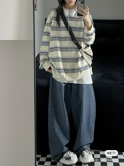 Korean Outfit Street Styles, Baggy Clothes, Tomboy Outfits, Tomboy Style Outfits, Swaggy Outfits, Tomboy Fashion, 가을 패션, Korean Outfits, Casual Style Outfits