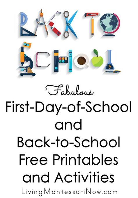 Huge list of back-to-school activities and free printables to help you prepare for the new school year, make the most of the first day of school, and get the school year off to a great start - Living Montessori Now Welcome Back To School Worksheets, School Worksheets Kindergarten, Montessori Themes, The Kissing Hand Book, Back To School Printables, September Preschool, Back To School Worksheets, Montessori Lessons, Back To School Organization