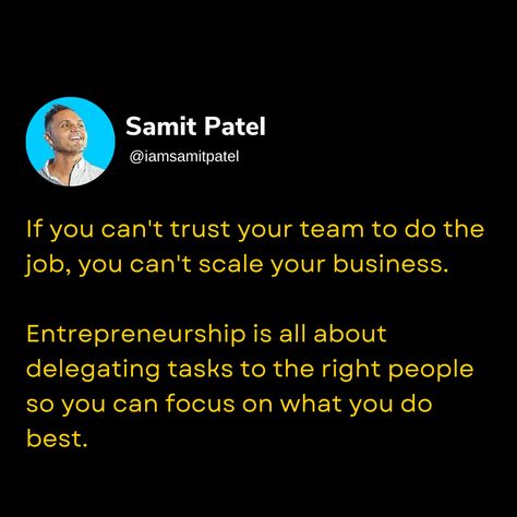 Micromanaging your employees is the fastest way to destroy your business. If you want to scale your business, you need to let your employees do their job, trust the people you hire, and let them deliver results. Remember, entrepreneurship isn't about being a one-man army. It's about hiring the right people who believe in your objectives and help you meet them. Ever been guilty of micromanaging? To Do Quotes, Do Quotes, Done Quotes, Trust Me, Trust Yourself, Believe In You, Let It Be, Quotes