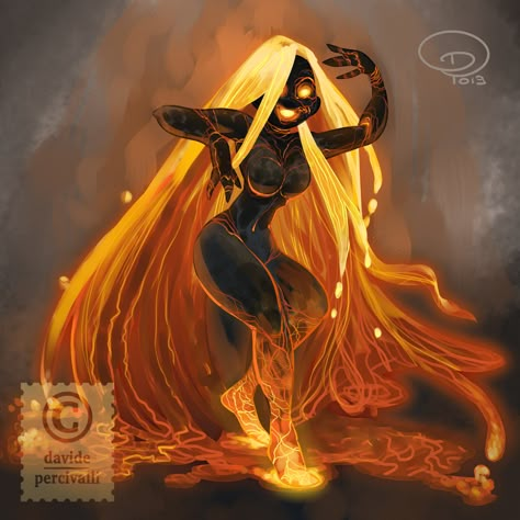 ArtStation - Pele, hawaiian goddess., Davide Percivalli Pele Hawaiian Goddess, Hawaiian Goddess, Fire Goddess, Super Powers Art, Fantasy Races, Goddess Art, Mystical Creatures, Dnd Characters, Drawing Reference Poses