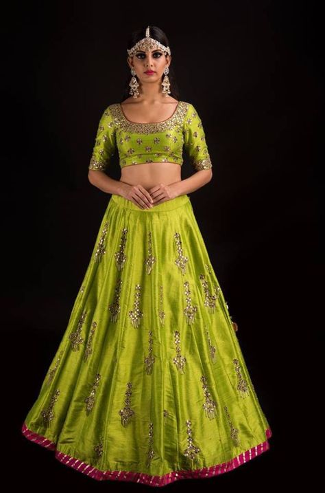 Parrot Green Lehenga, Designer Lehanga, Designer Lehnga Choli, Mrunalini Rao, Desi Vibes, Designer Bridal Lehenga Choli, Latest Bridal Lehenga, Mehendi Outfits, Parrot Green