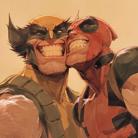 Deadpool Wolverine Fanart, Wolverine Reaction Pic, Wolverine X Deadpool Fanart, Poolverine Comic, Deadpool And Wolverine Matching Icons, Deadpool And Wolverine Comic, Deadpool And Wolverine Art, Deadpool X Wolverine Fanart, Wolverine X Deadpool