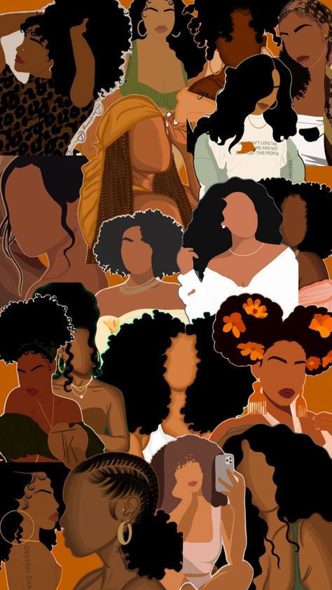 Natural Hair Art, Black Woman Artwork, Caribbean Art, Afrocentric Art, Black Art Painting, Pop Art Wallpaper, Art Gallery Wallpaper, Collage Background, Tableau Art