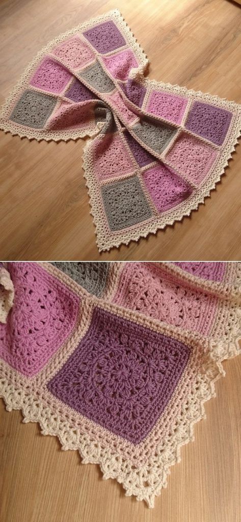 Motifs Afghans, Baby Blanket Crochet Pattern Easy, Crochet Baby Blanket Free Pattern, Easy Crochet Baby Blanket, Crocheted Blanket, Easy Crochet Baby, Baby Afghan Crochet, Crochet Baby Girl